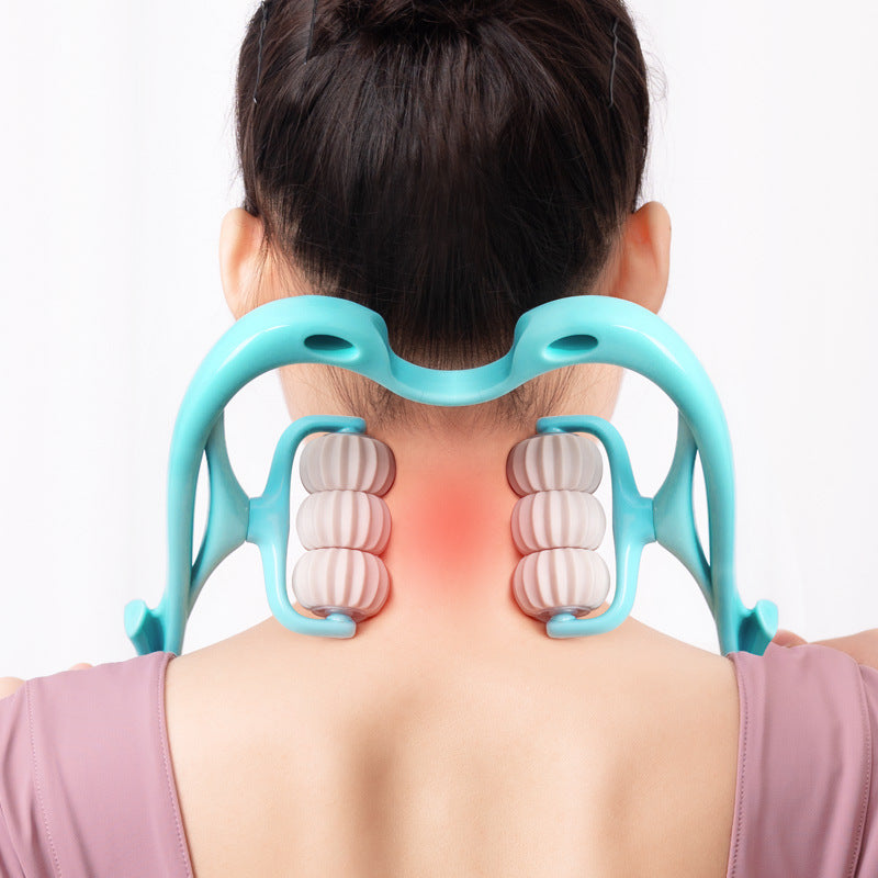 Ergonomic Neck & Back Roller Massager – Muscle Pain Relief Tool