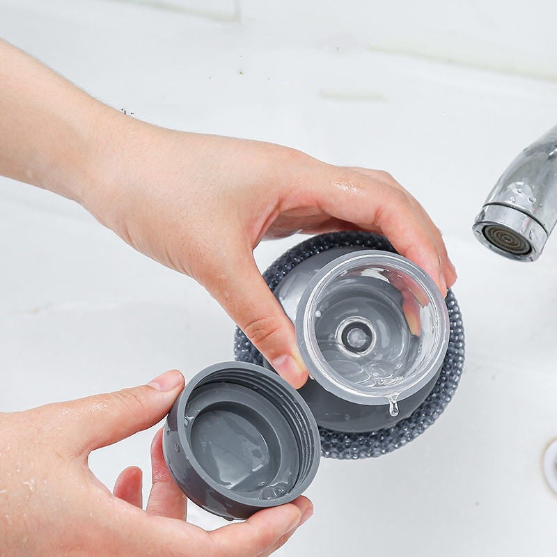 Kitchen Palm Scrub Brush with Soap Dispenser