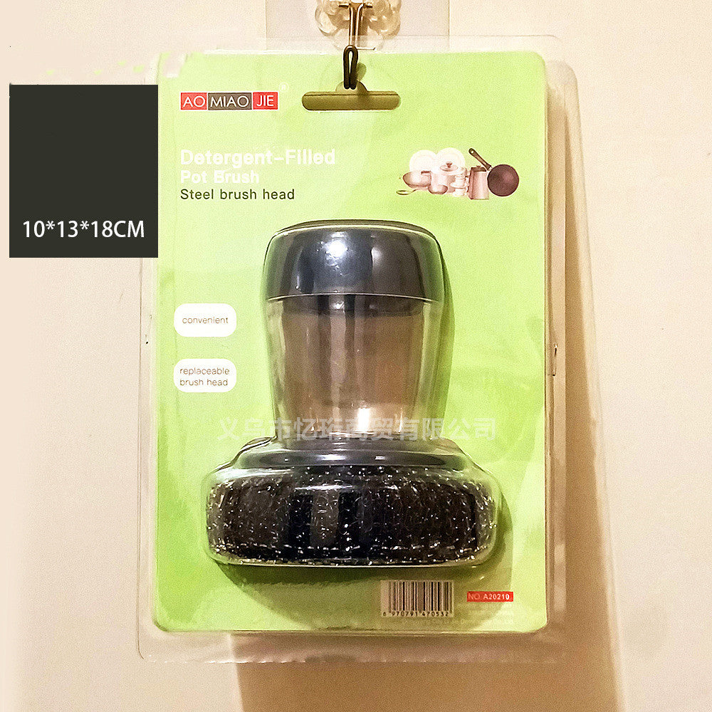 Kitchen Palm Scrub Brush with Soap Dispenser