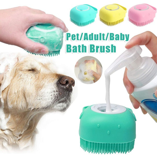 Silicone Pet Bath & Grooming Glove – Dog & Cat Massage Brush